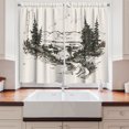 thumbnail image 2 of Ambesonne Landscape Kitchen Curtains, Forest Landscape Sketch, 55"x45", Sepia White, 2 of 3