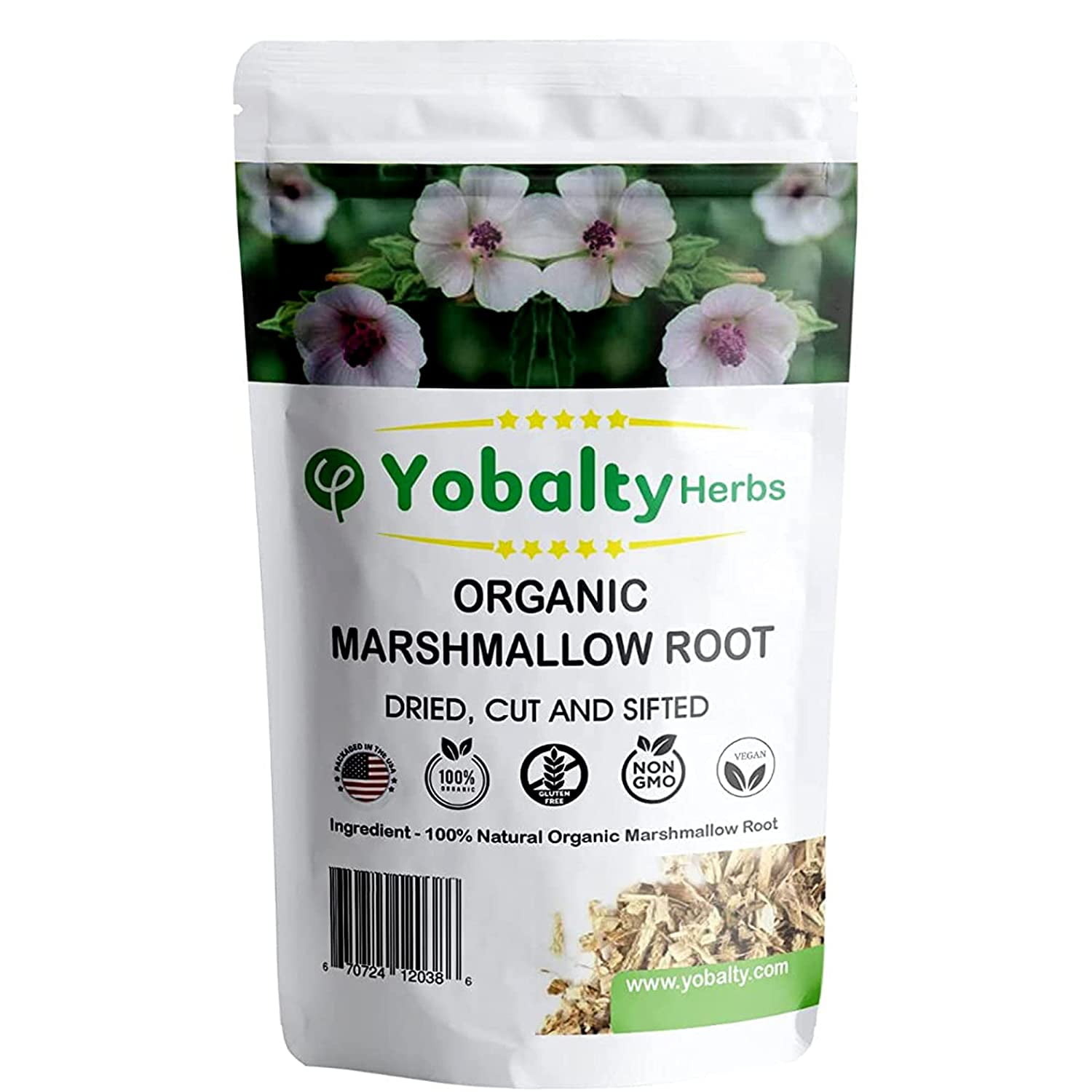 Organic Marshmallow Root Herb Tea by Yobalty Herbs Fresh Aroma and