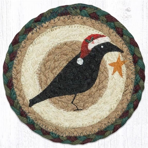 Capitol Importing 79-508CSH 7 in. LC-508 Crow Santa Hat Round Large Coaster