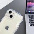 thumbnail image 2 of Compatible with iPhone 14 Case,Cute Clear Curly Wave Frame Shape Design with Camera Lens Protector Cover,Soft Slim Transparent TPU Full Protection Case for Women and Girls-Clear, 2 of 12