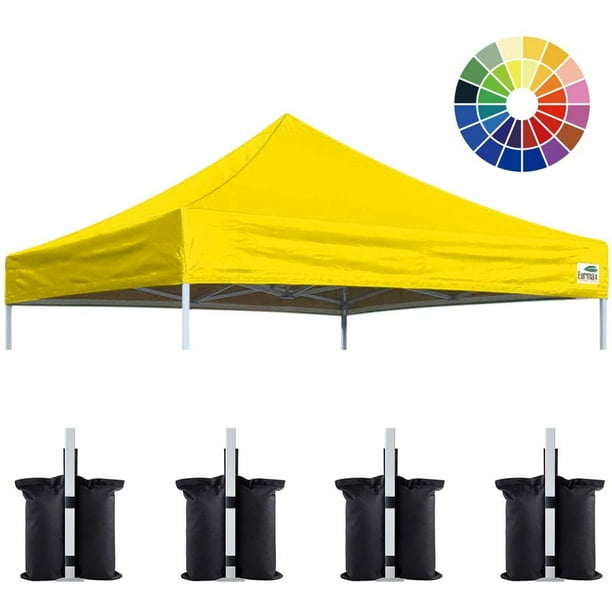 Eurmax Replacement Canopy Tent Top Cover for 10x10 Pop Up Canopy ,Instant  Ez Canopy Top Cover ONLY(Yellow)