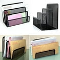 thumbnail image 6 of Triani Desk Mail Organizer, 1 Pack Office Small Letter Holder Sorter Desktop File Organizer Metal Mesh with 3 Vertical Upright Compartments, Black, 6 of 7