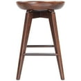 thumbnail image 4 of Esme 24 Inch Swivel Counter Stool, Contour Seat, Wood, Tapered Legs, Brown, 4 of 5
