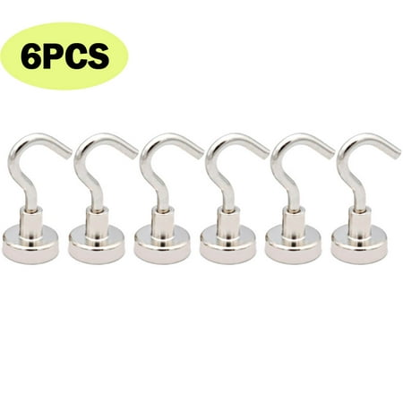 

Skycarper Magnetic Utility Hooks 22Lbs Heavy Duty Rare Earth Neodymium Magnet Hooks with Nickel Coating for Kitchen Cruise Classroom Workplace Office and Garage etc 24 Packs