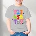 thumbnail image 2 of WAYUTE Girls Short Sleeve T Shirt Top with Number Print for Kids Playful Graphic Tee Soft Loose Cute Summer Daily Wear, 2 of 4