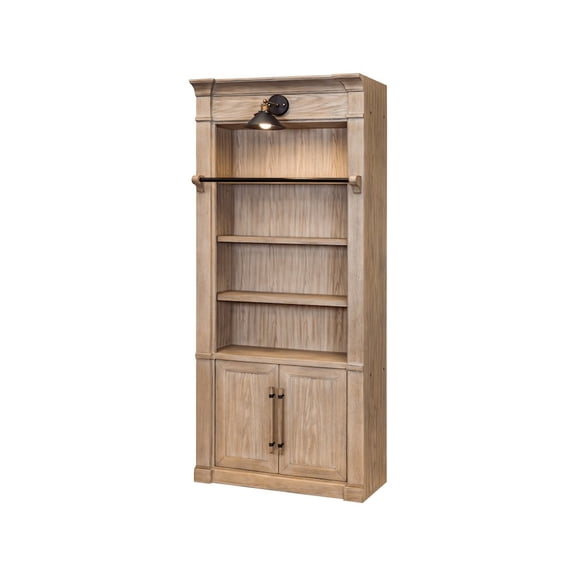 Contemporary 8' Tall Wood Bookcase Storage Brown