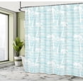 thumbnail image 4 of Ambesonne Tropical Shower Curtain, Cold Tone Leaves Wings, 69"Wx84"L, Pale Blue Grey and White, 4 of 4