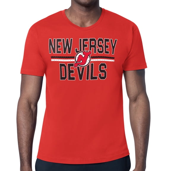 Men's Starter Red New Jersey Devils Mesh Look Team Name T-Shirt