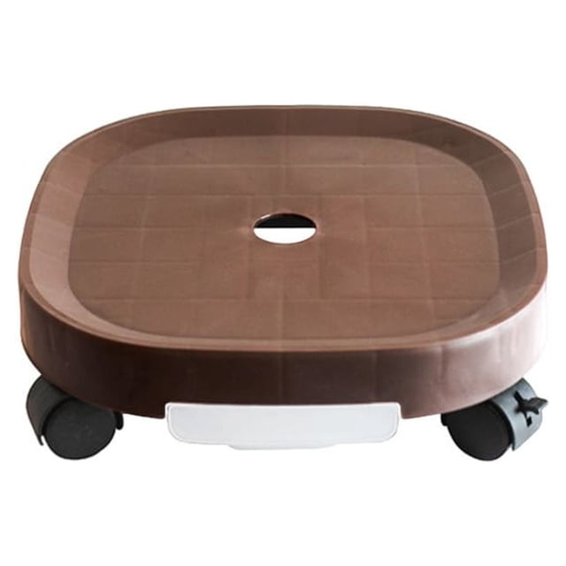 Pot Tray Portable Replacement Solid Color Rectangular Reusable Washable Heavy Duty Office Balcony Vase Holder with Brake Coffee Size 5