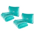 thumbnail image 1 of Tít. prod.: Manta Viaje Suave BlueHills 2-Pack, Almohada-Manta Avión Dos Pers. Bolsa c/ Funda, Cinta Equip. Mano y Clip Moch., Mantas Grandes y Compactas Viajar (Verde Teal T012), 1 of 3