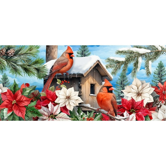 Briarwood Lane Cardinals and Poinsettias Mini Mat