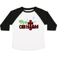 thumbnail image 3 of Inktastic Merry Christmas Buffalo Plaid Cross with Snowflakes Boys or Girls Toddler T-Shirt, 3 of 5