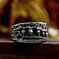 thumbnail image 4 of ZMY Home Stainless Steel Wide Band Skull Ring - Unique Design with Five Skulls, Gothic Statement Jewelry (11), 4 of 6