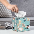 thumbnail image 6 of Sikiie Colorful Dog Leather Tissue Box Cover Square, tissue box holder, Tissue Box with Bottom Belt-5.2”x5.2”x5.2”, 6 of 7