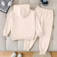 thumbnail image 5 of Zshosam Clothes for Boys Boy 2 Pcs Clothes Cool Printing Long Sleeve Hoodie & Sweatpants Outfit Size 5T 6T,(5-6 Years Beige), 5 of 5