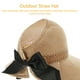 thumbnail image 3 of Sombrero de paja de verano, ala grande, plegable, con lazo de paja, visera y protección solar., 3 of 7