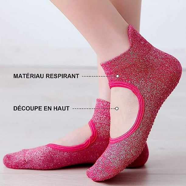 3 paires de chaussettes de yoga antiderapantes pour femmes chaussettes Pilates adaptees aux chaussettes antiderapantes de sport de ballet de barre de danse de yoga JM Bodega Aurrera en linea