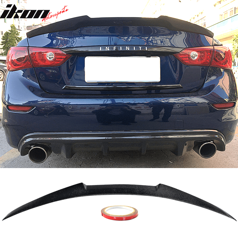 Fits 1419 Infiniti Q50 Trunk Spoiler Japanese Style Carbon Fiber Car