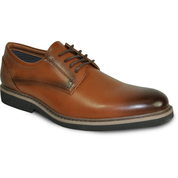 VANGELO Chaussure Habillée pour Homme VALLO-1P Oxford Formelle Smoking pour Bal de Promo Mariage Bout Uni Semelle Ortholite Brun