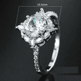 thumbnail image 5 of HeartsAndYou 3ct Round Cut Moissanite Engagement Ring for Women 18k White Gold over Silver Halo Trendy Design, 5 of 8