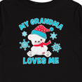 thumbnail image 4 of Inktastic Polar Bear My Grandma Loves Me in Santa Hat with Snowflakes Boys or Girls Long Sleeve Toddler T-Shirt, 4 of 5