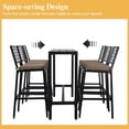 thumbnail image 4 of 7-Piece Outdoor Patio Bar Set, Bar Height Patio Dining Set, Weather-Resistant Bistro Counter Pub Set with Cushions & Slatted Tabletop for Backyard (Gray, 63" Table and 6 "X stools), 4 of 6