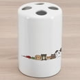 thumbnail image 1 of Cartoon Ceramic Toothbrush Holder, Domestic Pets Various Animals with Funny Expressions Humorous Cartoon Style, Decorative Versatile Countertop for Bathroom, 4.5" X 2.7", Multicolor, 1 of 4