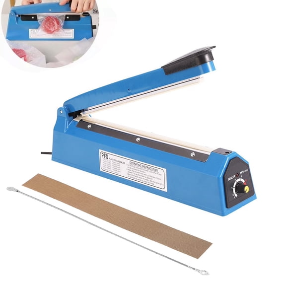 bag sealer For Plastic Bags And Snacks, heat sealer, Manual Impulse sealer machine, 8 Inch Blue