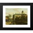 thumbnail image 2 of Gerrit Berckheyde 24x19 Black Modern Framed Museum Art Print Titled - The Nieuwezijds Voorburgwal with the Flower and Tree Market in Amsterdam (circa 1675), 2 of 5