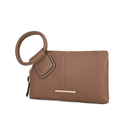 MKF Collection Vegan Leather Women's Clutch Bag, Trendy Pouch Purse Handbag by Mia K - Khaki