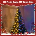 thumbnail image 3 of PAPROOS 6FT Pre-Lit Christmas Tree, Black Artificial Hinged Full Tree with Metal Stand, 920 Branch Tips, 280 LED Lights,11 Lighting Modes, Holiday Decoration Spruce Xmas Tree for Indoor and Outdoor, 3 of 8