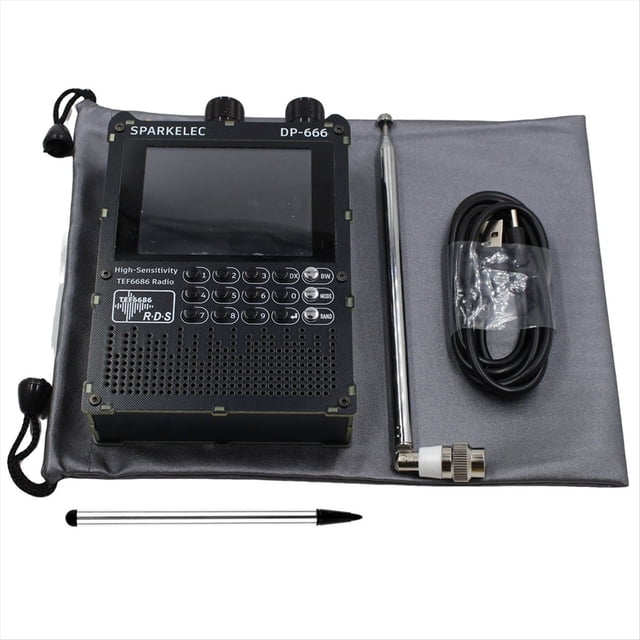 Radio DP-666 de Alta Sensibilidad con Pantalla Táctil IPS de 2,8 Pulgadas, Estación de Transmisión de Radio de Corta FM, AM y FM de Banda TEF6686, B
