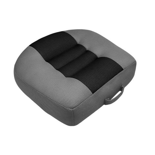 Cojín para asiento elevador de coche, cojín antideslizante, cómodo tapete para asiento portátil, cojín de postura para oficina, hogar para personas Gris y negro