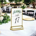 thumbnail image 2 of Sylvtty Acrylic Sign Holder Double Sided Gold Picture Frame Tabletop Stand Up Sign Holder Clear Display Stand for Flyer Menu Wedding Table Number Holder, 2 of 7