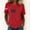 Red, variant on NTACZA Short Sleeve Womens Summer Tops Casual Crew Neck Usa American Flag Print T‑Shirts Graphic Tees Relaxed Fit Festival Black