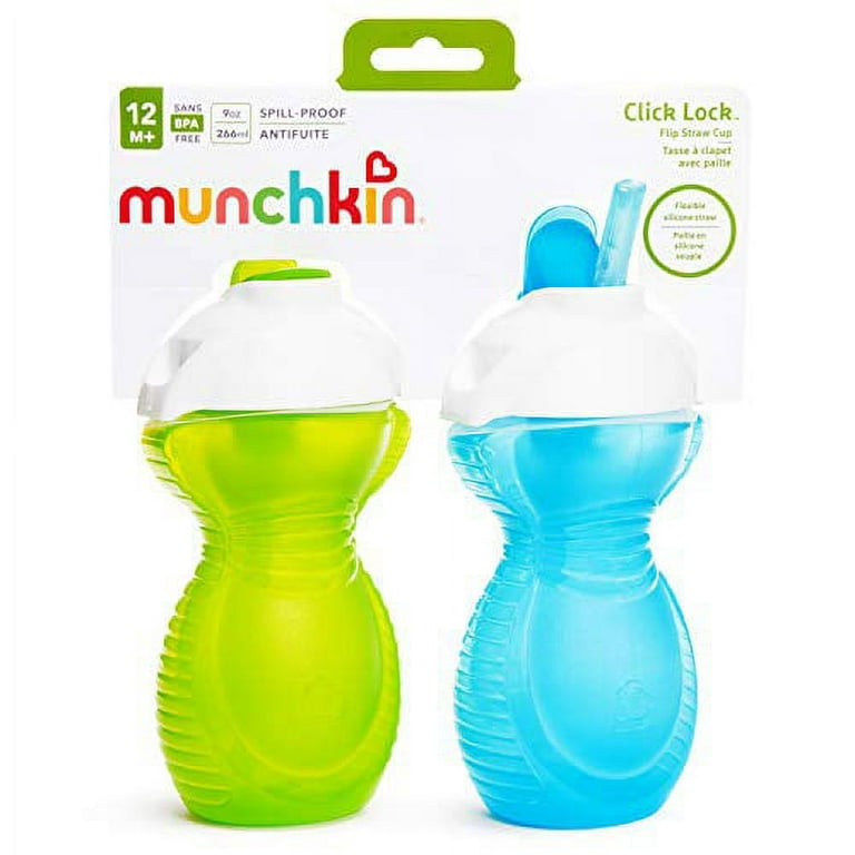 Munchkin Click Lock 9oz Portable Flip Straw Cup - 2pk