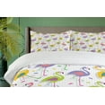 thumbnail image 4 of Ambesonne Flamingo Duvet Cover Sets, Retro Colorful Pattern, 2-Queen, Multicolor, 4 of 6
