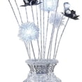thumbnail image 2 of Benjara 32" Accent Table Lamp- Metal Flowers with Vase Design- Chrome Finish, 2 of 7