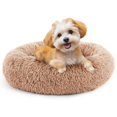 thumbnail image 5 of JOINSUN Calming Donut Dog & Cat Bed, Cozy Fluffy Faux Fur Plush Round Dog Bed, 24 Inch, Brown, 5 of 5