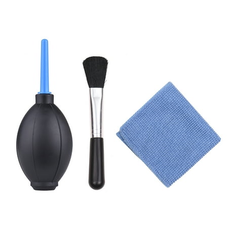 3 in 1 Dust Cleaner Camera Cleaning Kit Lens Brush+ Cleaning Cloth+ Air Blower for Canon Nikon Sony DSLR ILDC Camera and