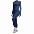 thumbnail image 2 of Uobin Womens Workout Sets 2 Piece Seamless Yoga Jacket Slim Fit Outfits Long Sleeve Zipper with Thumb Holes High Waist Leggings Lifting Gym, 2 of 9