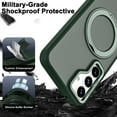 thumbnail image 6 of 360 ° Rotatable Magnetic Ring Holder for Samsung Galaxy S24 Case Compatible with Magsafe Hard PC Translucent Matte Protective Kickstand Phone Case for Samsung Galaxy S24 Green, 6 of 14