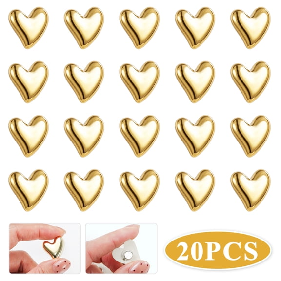 20Pcs Heart Refrigerator Magnets, Cute Gold Decorative Magnetic Stickers for Fridge and Whiteboard, Adorable Kitchen Office Home Decor