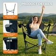 thumbnail image 3 of EVER ADVANCED Hammock Camping Chair, Folding Rocking Chair Swinging Chair with Adjustable Backrest for Outdoor, Support 350 lbs, Black, 3 of 9