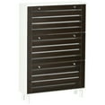 thumbnail image 1 of HOMCOM Armoire de Rangement pour Chaussures avec Tablettes Ajustables Blanc et Brun, 1 of 10