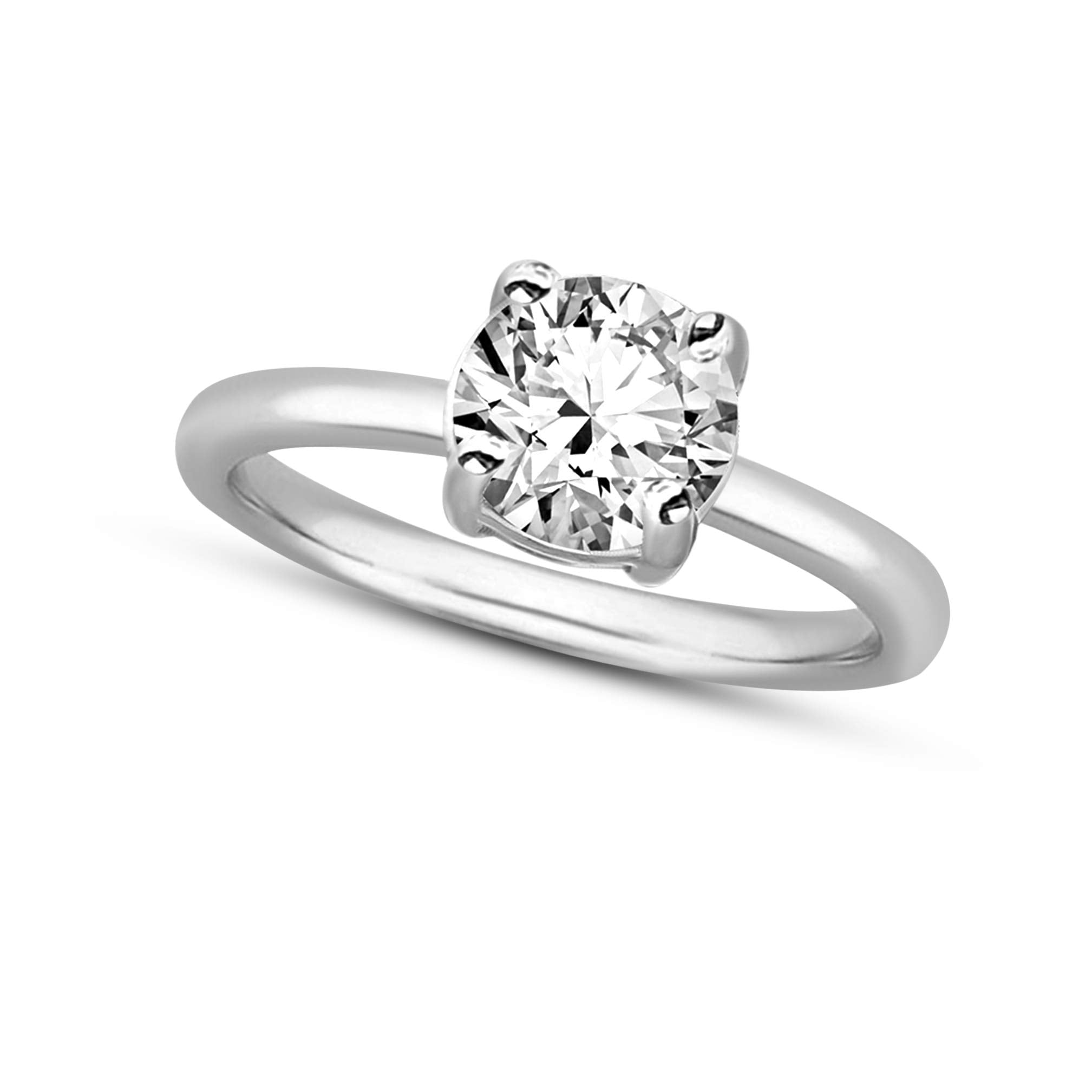 IGI Certified 1/2 Carat CT Round White Natural Diamond Solitaire 14k Gold Engagement Ring I-J Color, I2-I3 Clarity, 0.50 Cttw 