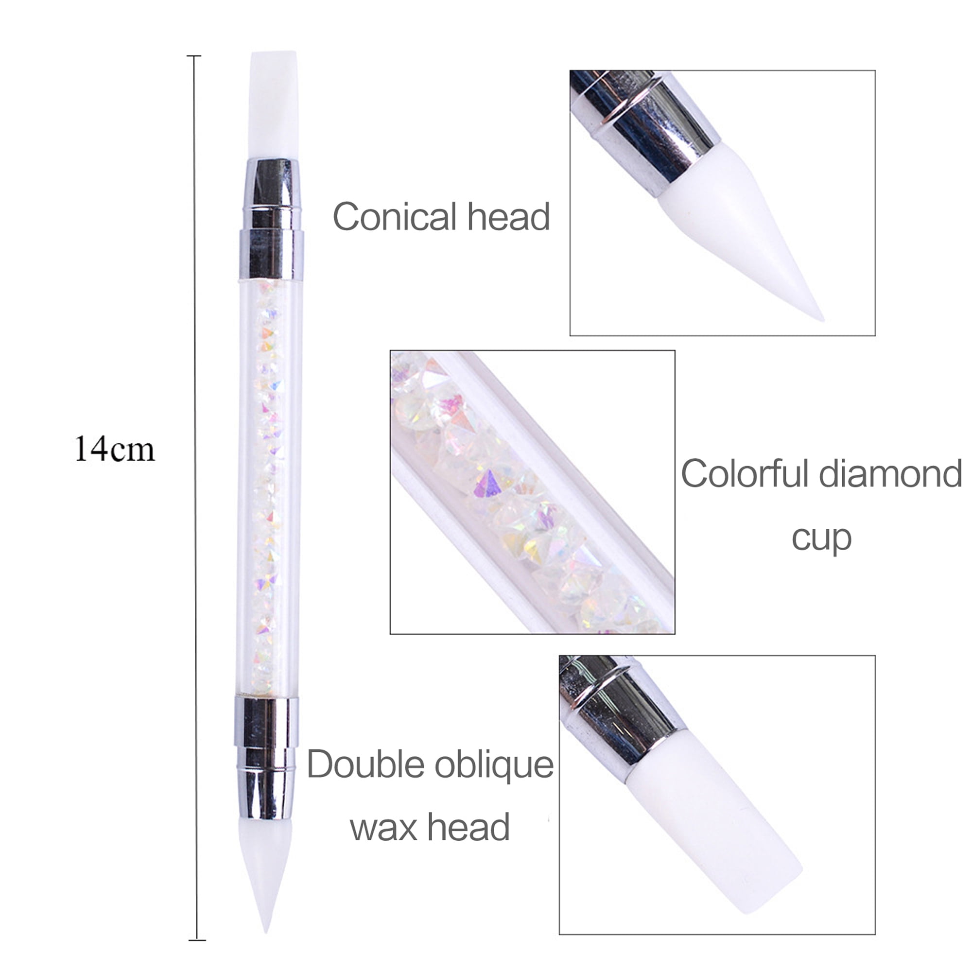 Nail Art Engraving Pen Double-Headed Silicone Pen 3D Engraving Drawing  Point Rhinestone UV Gel Nail Tool 