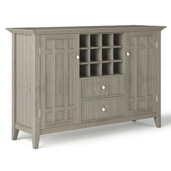 Allora Wood 54" Transitional Sideboard Buffet and Wine Rack in Gray