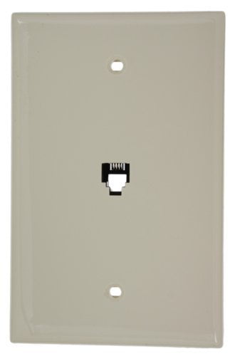 Leviton 40539 PMT Midsize Telephone Wall Jack 6P4C Light Almond 
