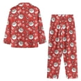 thumbnail image 6 of Garronmavis Christmas Women Pajama V Neck Long Sleeve Shirt and Pants Set Breathable Sleepwear Lightweight Loungewear Winter Nightwear, Red Santa Claus, 6 of 7